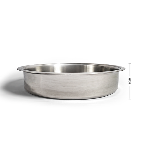 صينيّة مدوّرة استانلس ستيل إيطالي 18/10 – مقاس 32 سم تشطيب مرايا من ستاندر