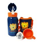 زمزمية Lion للأطفال 600 مل – استانلس 316، 3 أغطية، عزل حراري