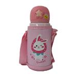 زمزمية Rabbit للأطفال 600 مل – استانلس 316، 3 أغطية، وردي أو بنفسجي