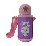 زمزمية Rabbit للأطفال 600 مل – استانلس 316، 3 أغطية، وردي أو بنفسجي