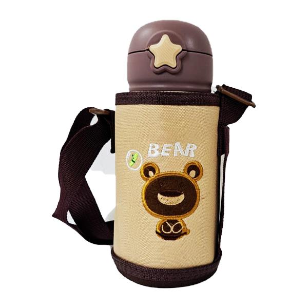 Bear Flask 600ml Kids Bottle – 316 Stainless Steel, 3 Lids, Thermal
