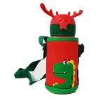 زمزمية Dinosaur للأطفال 600 مل – استانلس 316، 3 أغطية، عزل حراري