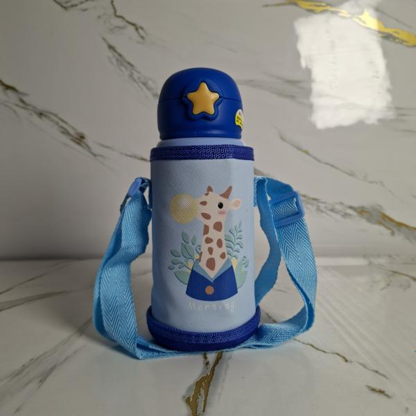 giraffe 600ml Kids Bottle – 316 Stainless Steel, 3 Lids, Insulated