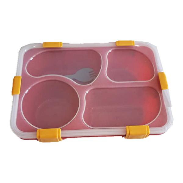 لانش بوكس 4 أقسام – آمن للأطفال ومضاد للكسر بثلاث ألوان