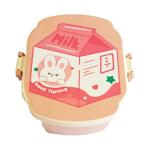 لانش بوكس 3 أقسام – تصميم شاي بووبا أو عصير أو حليب (آمن للأطفال)