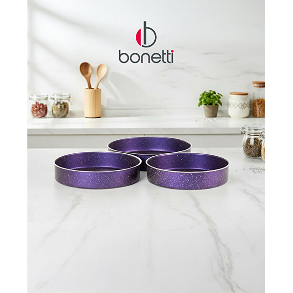 Bonetti Granite Baking Tray Set 3 Pieces 28–32 cm PFOA Free