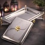304 Stainless Steel Serving Tray with Candle Base 30×40cm