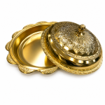 40cm Arabic Stainless Steel Serving Dish – Copper Color, Decorative