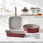 3-Piece Granite Cookware Set with Grill Pan, Oven Tray and Round Casserole – Solingen CBH
