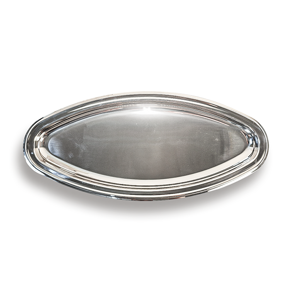Oval Serving Tray 50×25 cm – 18/10 Stainless Steel Non-Magnetic Finish