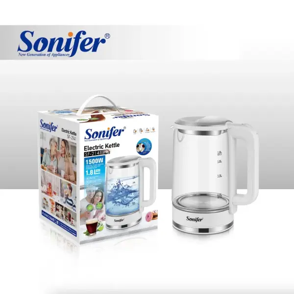 Sonifer SF-2141 Glass Electric Kettle 1.8L 1500W