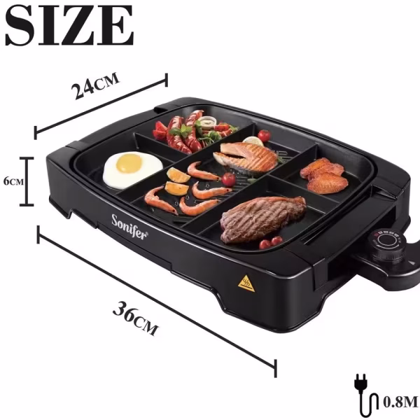 Sonifer 1500W Multi-Zone Non-Stick Electric Grill