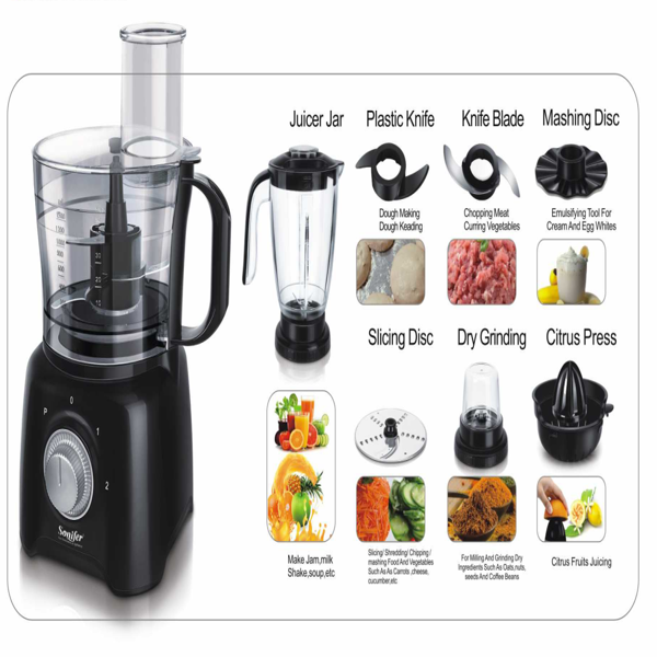 Sonifer SF-8027 Multi Food Processor 9-in-1 400W Juicer Blender