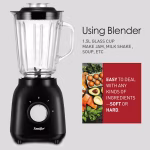 Sonifer SF-8113 Blender 1.5L Glass Jar with Grinder