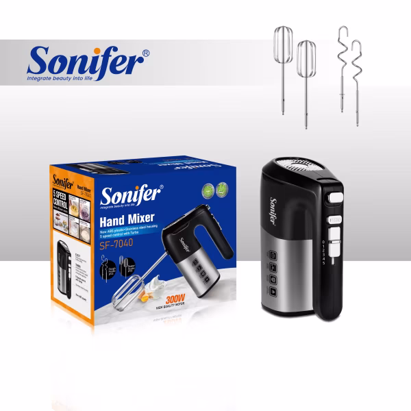 Sonifer SF-7040 Hand Mixer 300W | 5-Speed + Turbo | WooW Egypt