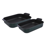 Granite Rectangular Casserole Set (2 Pcs) for Oven & Flame