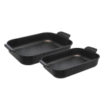 Granite Rectangular Casserole Set (2 Pcs) for Oven & Flame