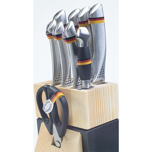 Arshia 10-Piece 304 Stainless Steel Knife Set with Stand – Full Tang