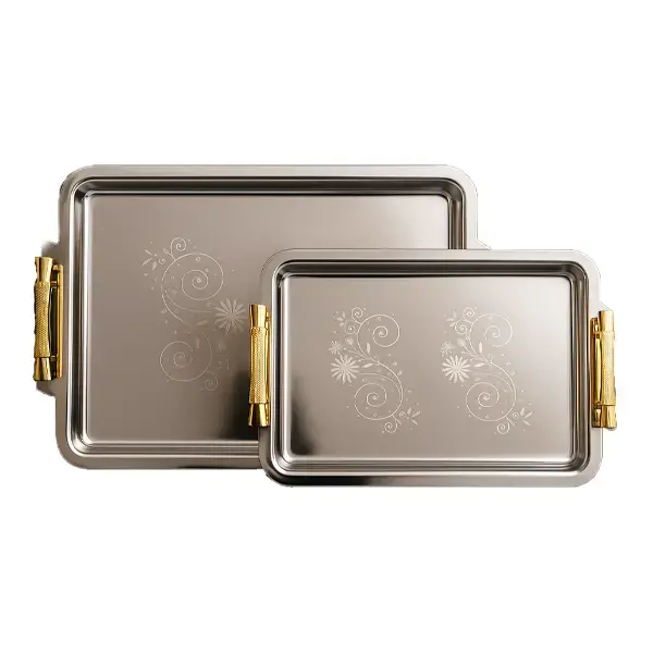 طقم صواني فينيسيا إيطالي استانلس ستيل 18/10 – مقاسات 45 و50 سم