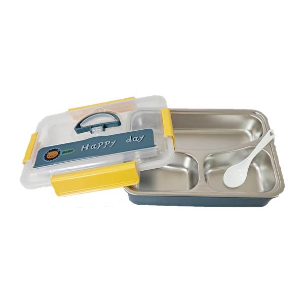 لانش بوكس 1200 مل – ستانلس 304 بثلاث أقسام ومانع للتسريب