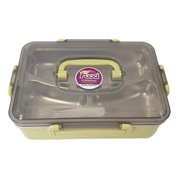 لانش بوكس 1200 مل بيد وملعقة – 3 أقسام وعزل مانع للتسريب