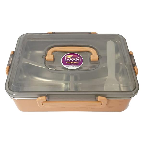 لانش بوكس 1200 مل بيد وملعقة – 3 أقسام وعزل مانع للتسريب