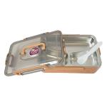 لانش بوكس 1200 مل بيد وملعقة – 3 أقسام وعزل مانع للتسريب