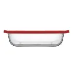 طاجن مربع بوركام بغطاء أحمر – 1.95 لتر | آمن للفرن والميكروويف