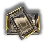 طقم صواني أرسيل ستانلس ستيل تركي 18/10 – مقاسات 40 و45 سم، ذهبي وفضي